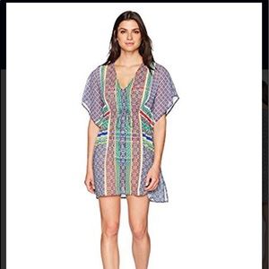 Coastal blue swim coverup